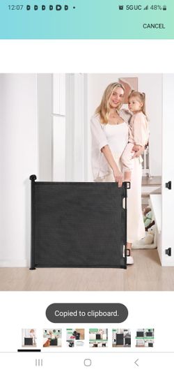 Likzest Retractable Baby Gate, Mesh Baby and Pet Gate 33" Tall, Extends up to 55" Wide, Child Safety Baby Gates for Stairs Doorways Hallways, Dog Gate