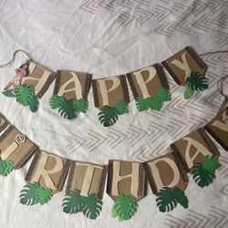 Moana Happy Birthday Banner Sign