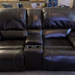 Leather Loveseat 