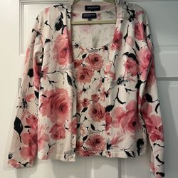 Jones New York petite L, two-piece set: tank and cardigan