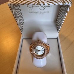 Crystal Ring Watch in Rose Gold