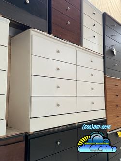 Eight drawer dresser white with rails new cajonera Comoda compressed