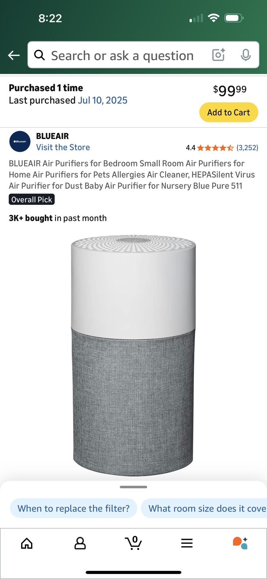Blue Air Purifier