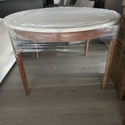 CB2 Modern Round Oak Dinning Table