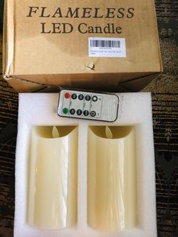 Flameless Candles with remote control Set of 2