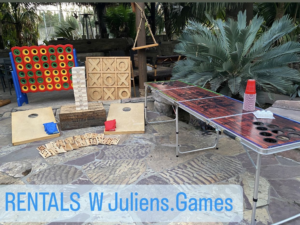 Large Party Games Beerpong Table Connect Four Jenga Cornhole