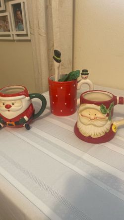 Christmas Ceramic Mugs Set of 3