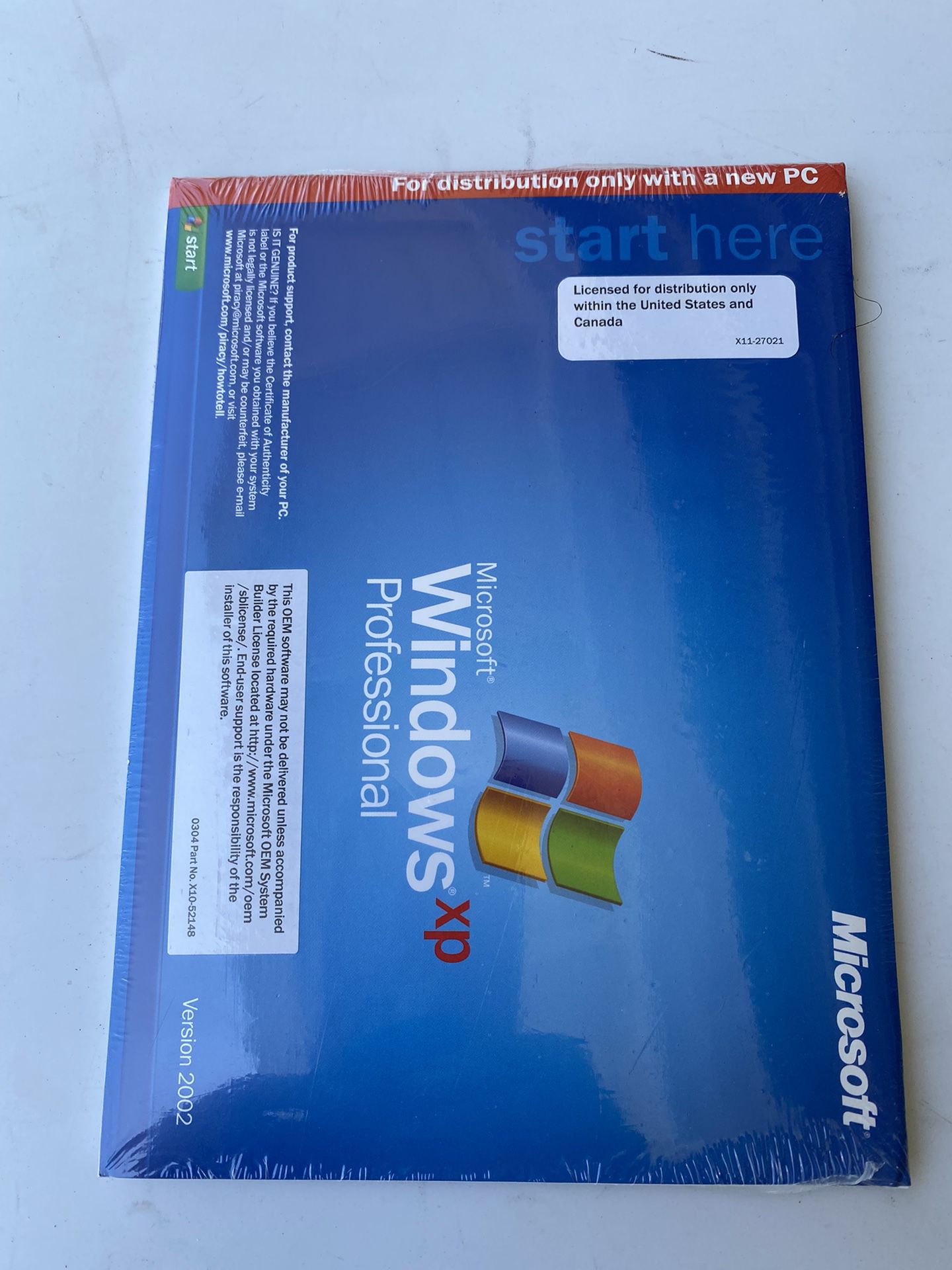 MICROSOFT WINDOWS XP PROFESSIONAL W/SP3 OPERATING SYSTEM MS WIN XP Still In Sealed Packaging