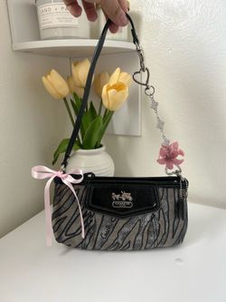 Coach Zebra Glam Signature Small Shoulder Bag/Wristlet