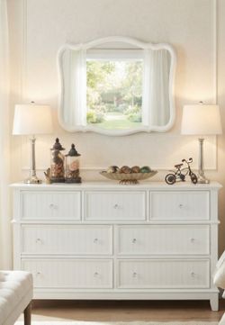 Beautiful White Dresser With Diamond Knobs