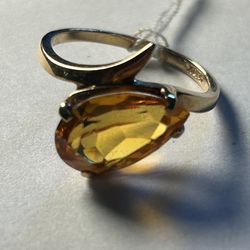 10K Yellow Gold Genuine Yellow Sapphire Ring Size 8.5