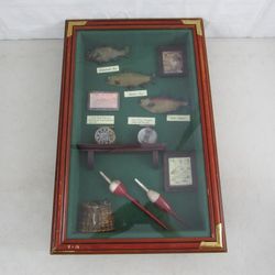 Vintage Fisherman 3D Shadow Box Man Cave Wall Decor

