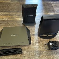 Netgear Nighthawk X4S AC2600 R7800 Smart WiFi Router and X6S AC3000 EX8000 WiFi Extender and CM1100 Modem