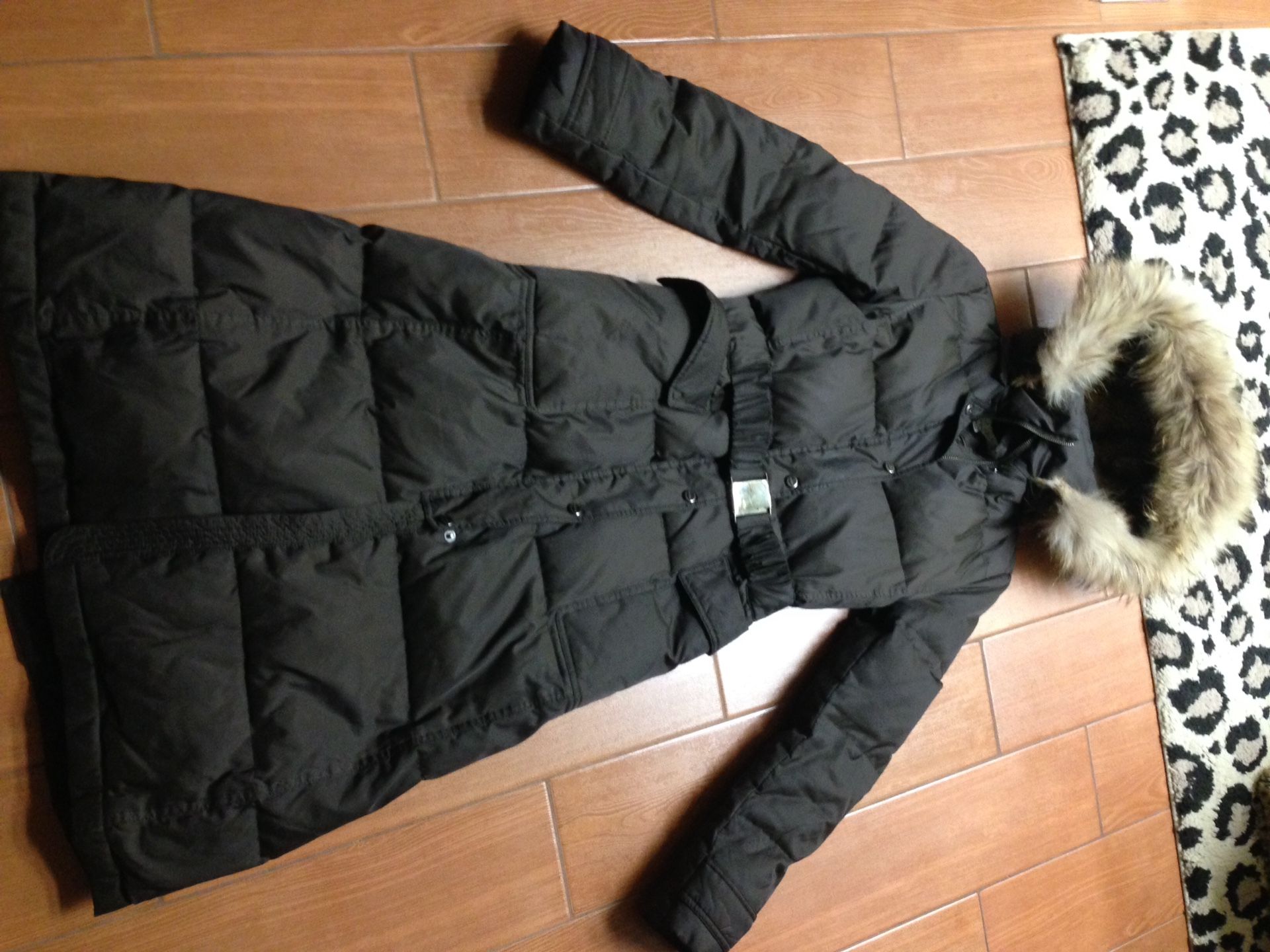 Laundry by Shelli Segal Faux Fur Trim Hooded Quilted Panel Puffer