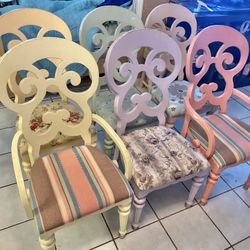 Set Of 6 Solid Wood Chairs 