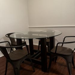 Dining Room Glass Set With 4 Chairs