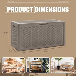 100 Gallon Waterproof Outdoor Resin Deck Box Storage – BRAND NEW! 🌾✨