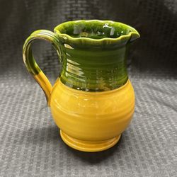 Italica ARS Pottery Green and Yellow Pitcher