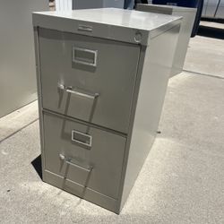 Two Drawer Steel Heavy Duty Tan Filing Cabinet 