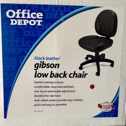 Black Leather Office Chair - BRAND NEW IN BOX *MakeAnOffer*