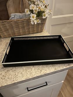 Hearth and hand black metal tray $15