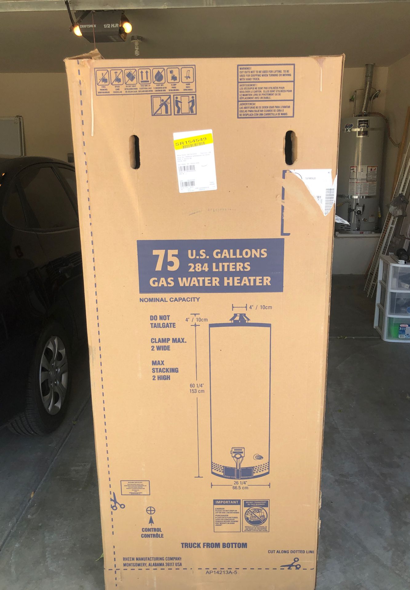 75 Gallon Rheem Water Heater