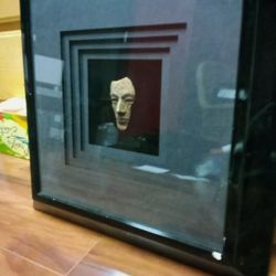 Kinder Harris Framed Art Item 1252 "Images" Stone Gold Artifact-like Figure
