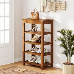 Shoe Rack for Front Door Entrance  Shoe Organizer Free Standing Shoe Cabinet Narrow Shoe Storage Shelf for Entrywa