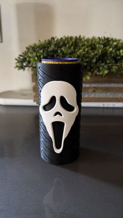 Ghostface Scream Mask 3D Printed Can Cooler