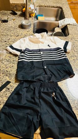 Boys 2-Piece Horse Logo Shirt and Shorts Set