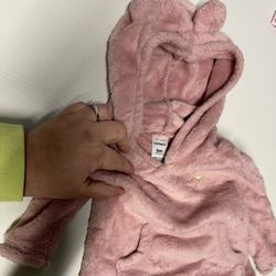 Carter's Baby Ultra Soft Pink Hoodie, Size 6 Months
