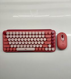 🔥 Logitech Pop Keys Keyboard & Mouse – Pink – Like New  🔥