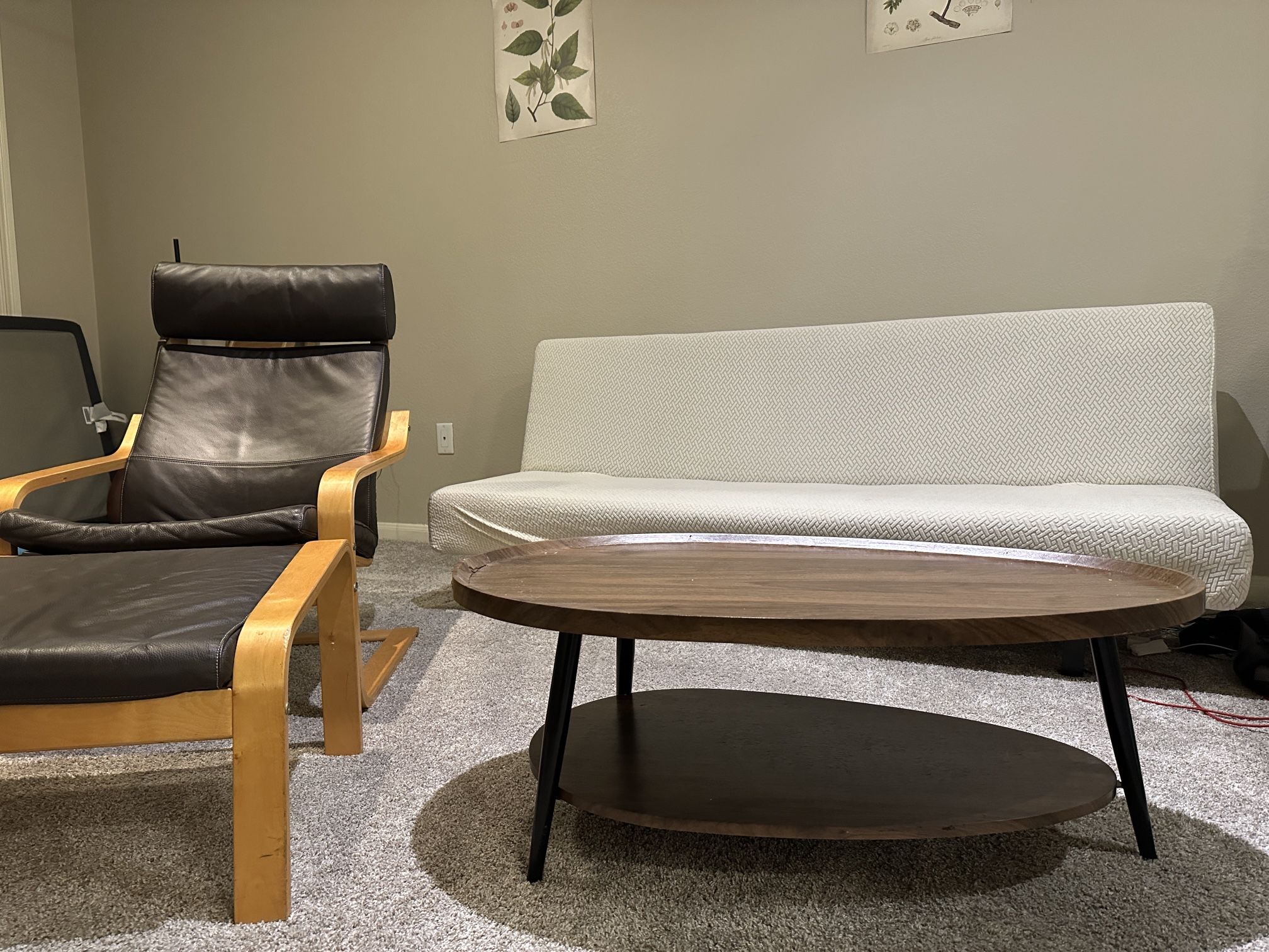 Ikea Living Room Set Sofa Poang Chair Ottoman