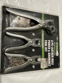 3 pc leather hole punch & grommet tool kit