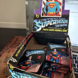 Superman The Movie Topps 1978 Trading Cards Wax Box Wrappers Christopher Reeve 