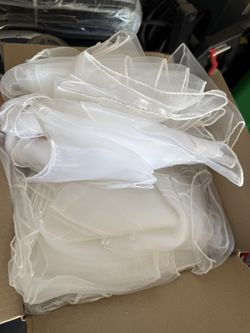 50 White Chair Bows Tie Ribbon