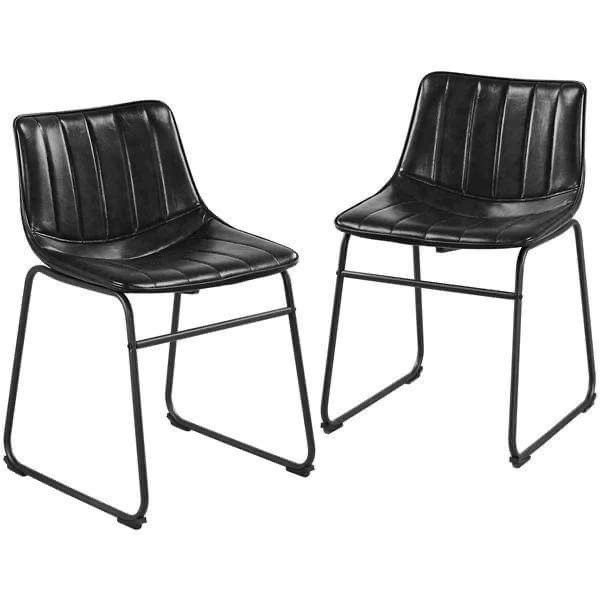 Set of 2 black dining chairs - NEW