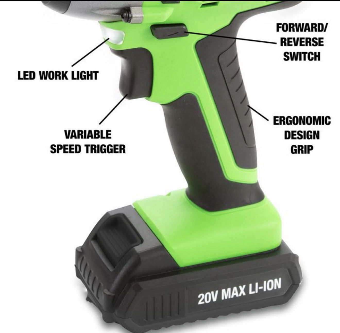 OEM Tools 20v 3/8 Drive Cordless Impact Drill W\battery And Charger