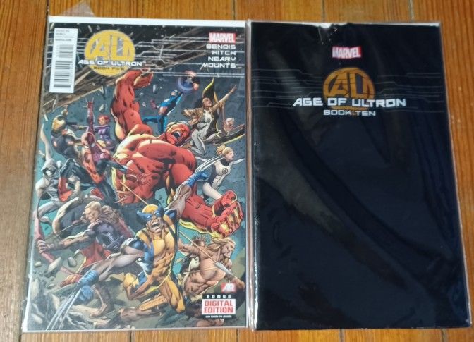 Age Of Ultron Book Five And Ten Opened Bag Comic Book Marvel Hulk Wolverine Spider