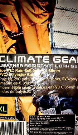 CLC Climate Gear 3-piece PVC rain suit size XL