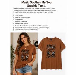 101 | Music Soothes My Soul Graphic Tee | Size XL