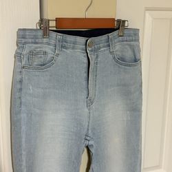 Beautiful 174 High Wasted Bootcut Denim Pants, Light Blue
