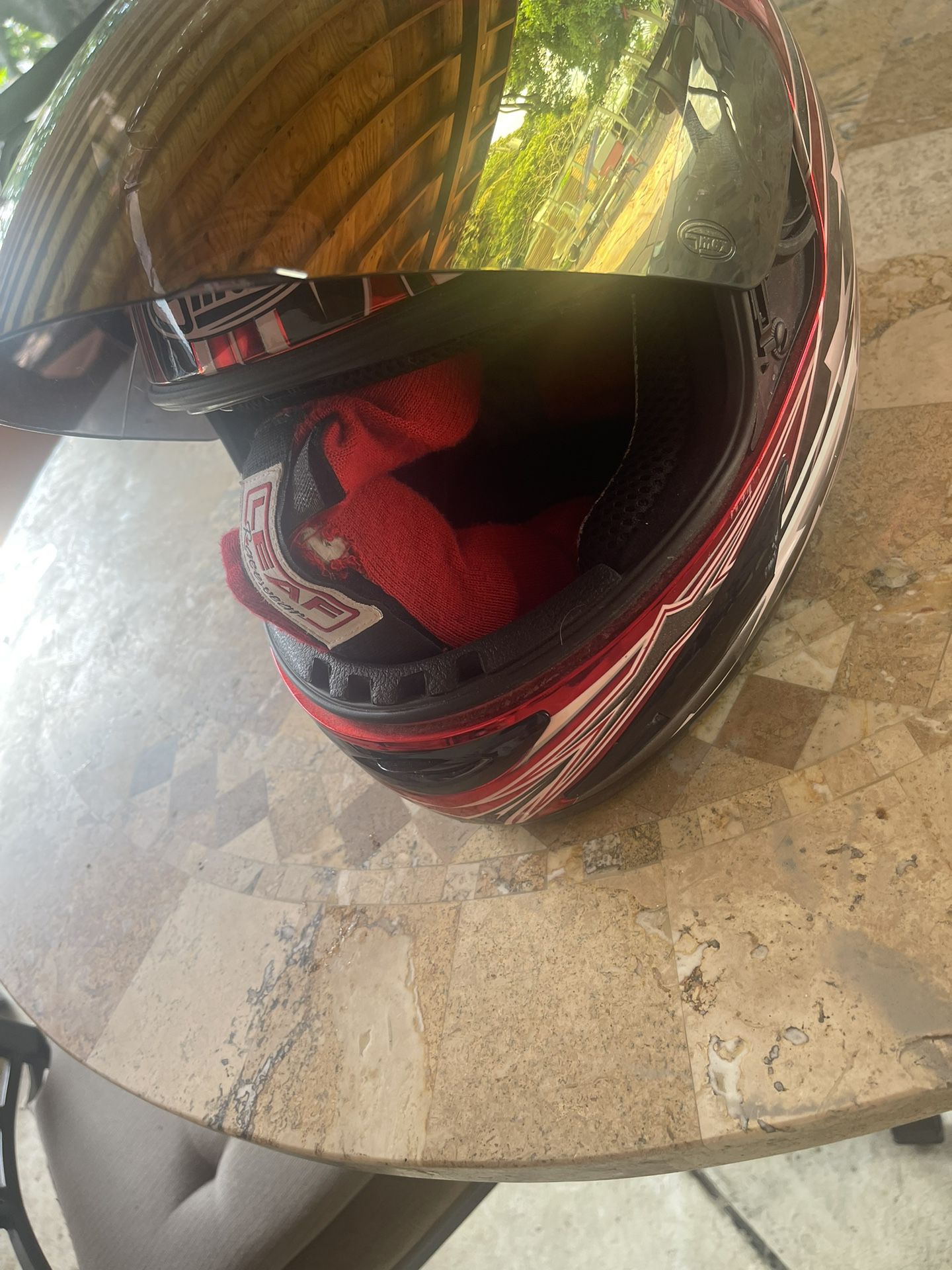 Motorcycle Helmet Asking 45$ For It Has A Couple Scratches As You See .