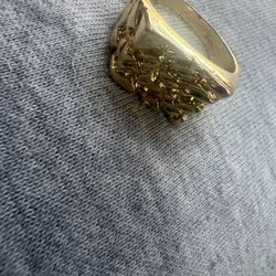 GOLD PLATED NUGGET RING
