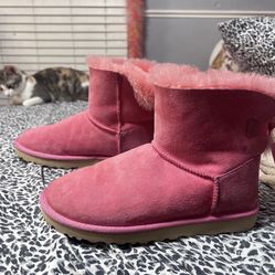 Ugg Bailey Bow Pink Boots 