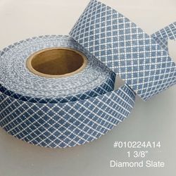 5 Yds of 1 3/8” Vintage Cotton Craft Ribbon - Slate Diamond Pattern#010224A14