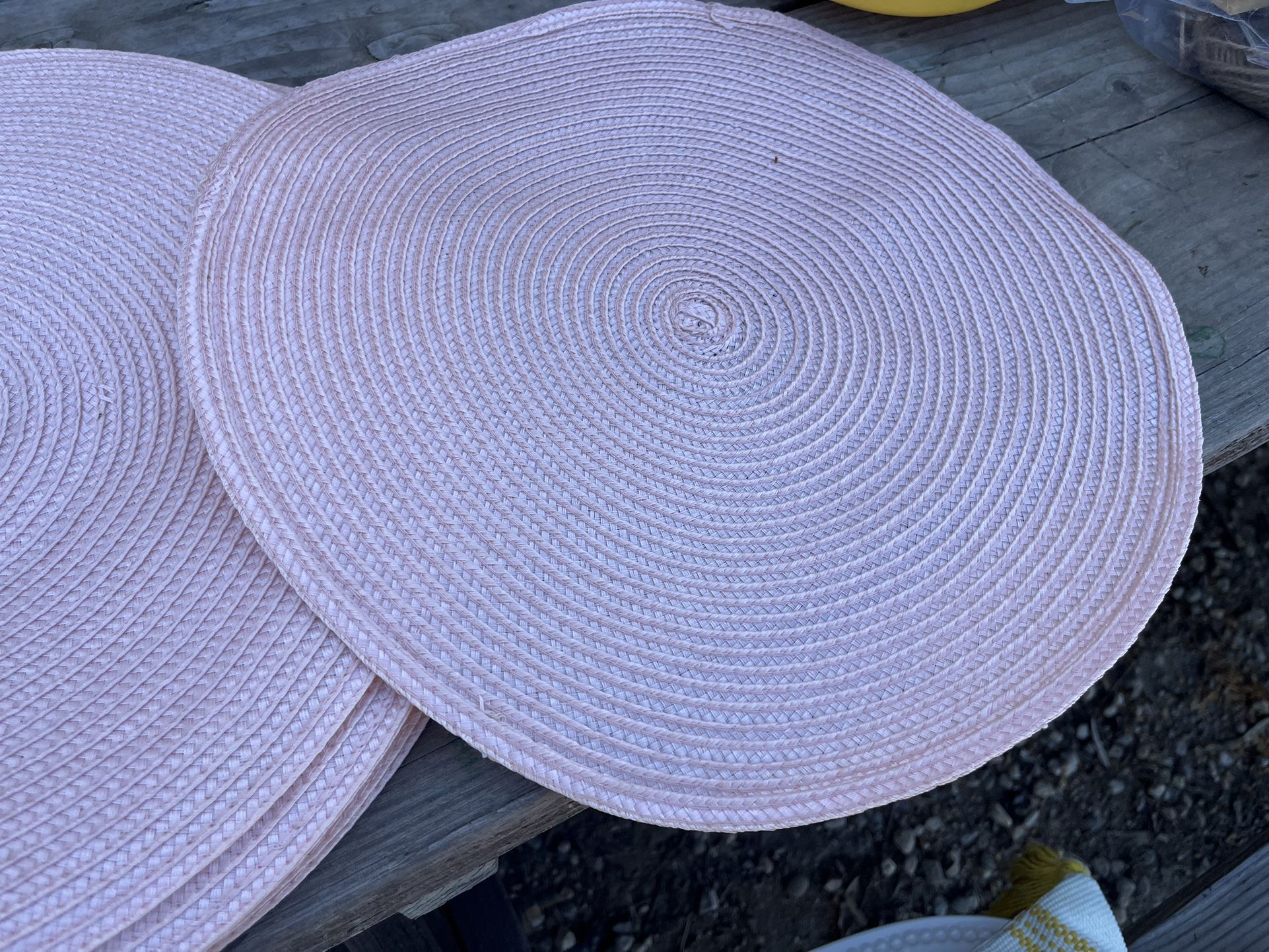 Pink Wicker Chargees