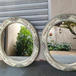 Mid Century Antique Oval Mirrors