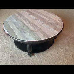 Rustic Two-Tier Circular Coffee Table