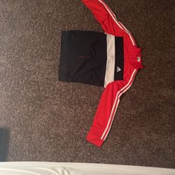 Adidas Sweater, Red, White, And Black